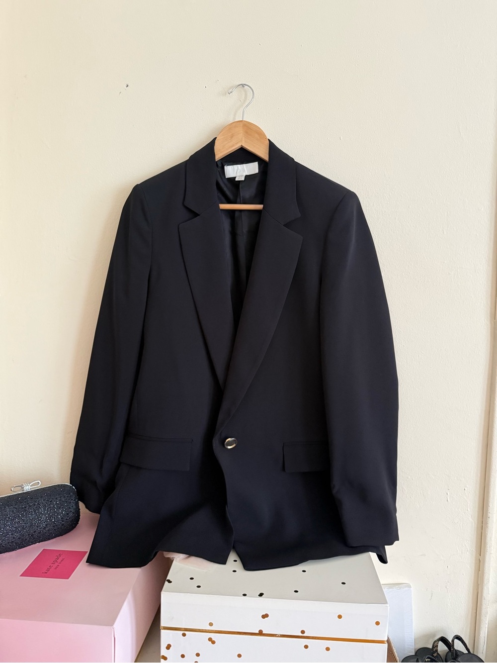 Zara Black Single-Button Blazer